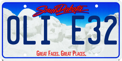 SD license plate 0LIE32