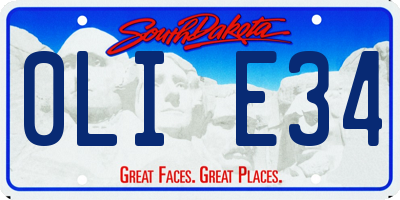 SD license plate 0LIE34