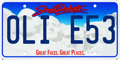 SD license plate 0LIE53