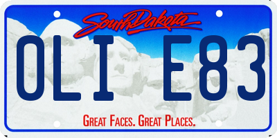 SD license plate 0LIE83