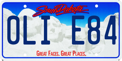 SD license plate 0LIE84