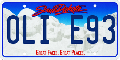 SD license plate 0LIE93