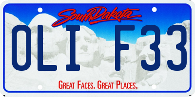 SD license plate 0LIF33