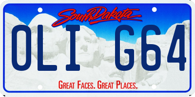 SD license plate 0LIG64