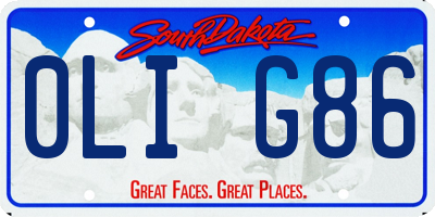 SD license plate 0LIG86
