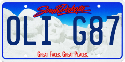 SD license plate 0LIG87