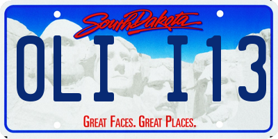 SD license plate 0LII13