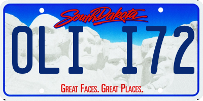 SD license plate 0LII72