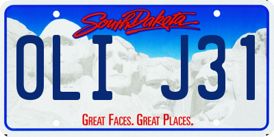 SD license plate 0LIJ31