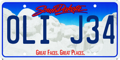 SD license plate 0LIJ34