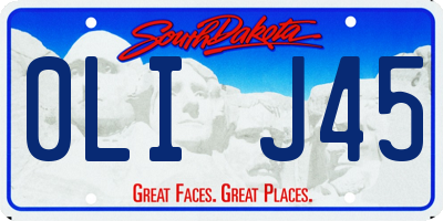SD license plate 0LIJ45