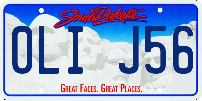 SD license plate 0LIJ56