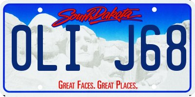 SD license plate 0LIJ68