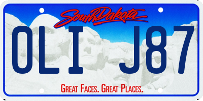 SD license plate 0LIJ87