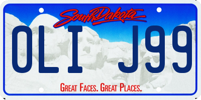 SD license plate 0LIJ99