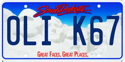 SD license plate 0LIK67