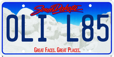 SD license plate 0LIL85