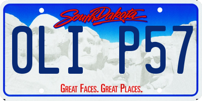 SD license plate 0LIP57