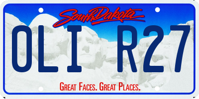 SD license plate 0LIR27