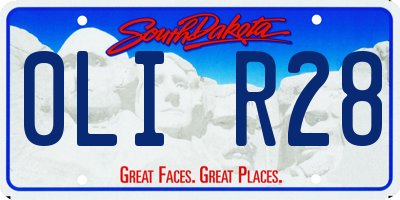 SD license plate 0LIR28