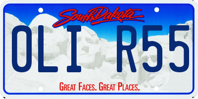 SD license plate 0LIR55