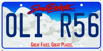 SD license plate 0LIR56