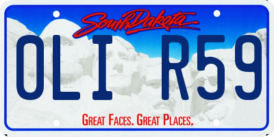 SD license plate 0LIR59