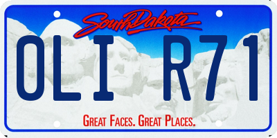 SD license plate 0LIR71