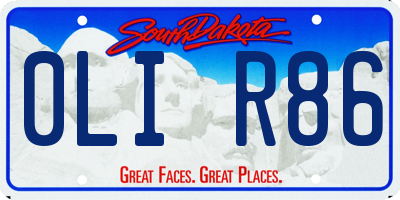 SD license plate 0LIR86