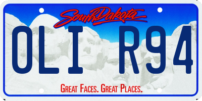 SD license plate 0LIR94