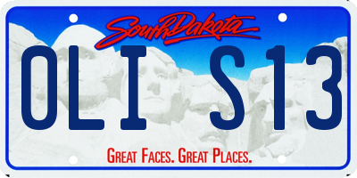 SD license plate 0LIS13