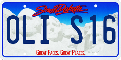 SD license plate 0LIS16