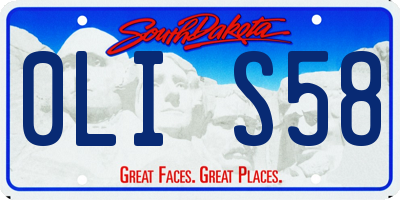 SD license plate 0LIS58