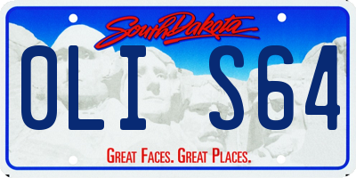 SD license plate 0LIS64