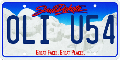 SD license plate 0LIU54