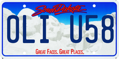 SD license plate 0LIU58