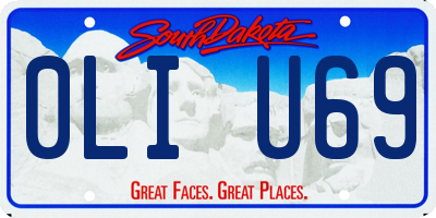 SD license plate 0LIU69