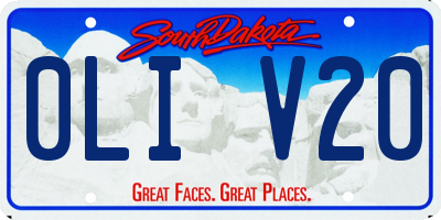 SD license plate 0LIV20