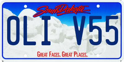 SD license plate 0LIV55