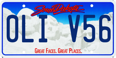 SD license plate 0LIV56