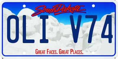 SD license plate 0LIV74