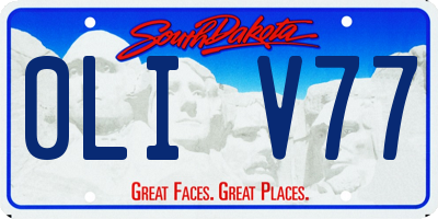 SD license plate 0LIV77