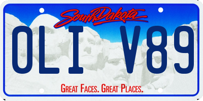 SD license plate 0LIV89