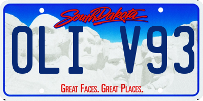 SD license plate 0LIV93