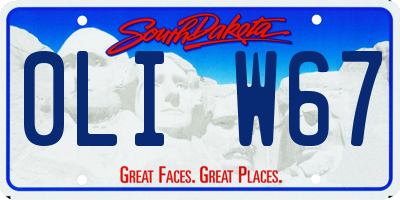 SD license plate 0LIW67