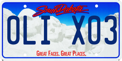 SD license plate 0LIX03
