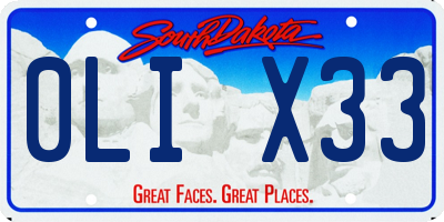 SD license plate 0LIX33