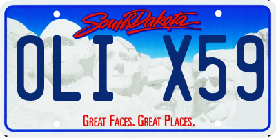 SD license plate 0LIX59