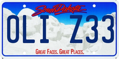 SD license plate 0LIZ33