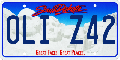 SD license plate 0LIZ42
